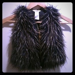 Faux Fur Zip Vest by Guess